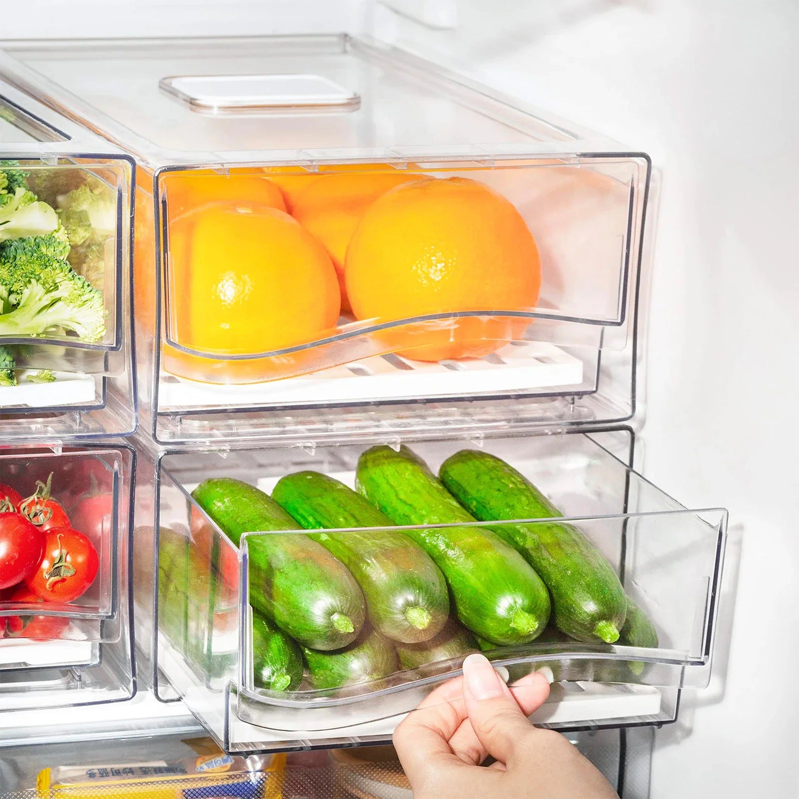 Bac Rangement Frigo 8 Bacs Rangement Transparents 20x10x8cm - Organisation Frigo Et Placard - Plastique Sans BPA Boîtes Rangement Cuisine Empilables Bac Rangement Frigo 8 Bacs Rangement Transparents 20x10x8cm - Organisation Frigo Et Placard - Plastique Sans BPA Boîtes Rangement Cuisine Empilables