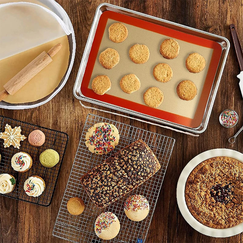 Tapis De Cuisson En Silicone Pour Macarons - 20 Trous, Dimensions 42x29 Cm - Résistant De -30°C à 240°C - Avec Découpe-pâte