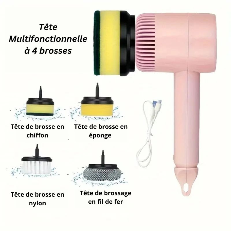 Brosse-de-nettoyage-électrique-rose