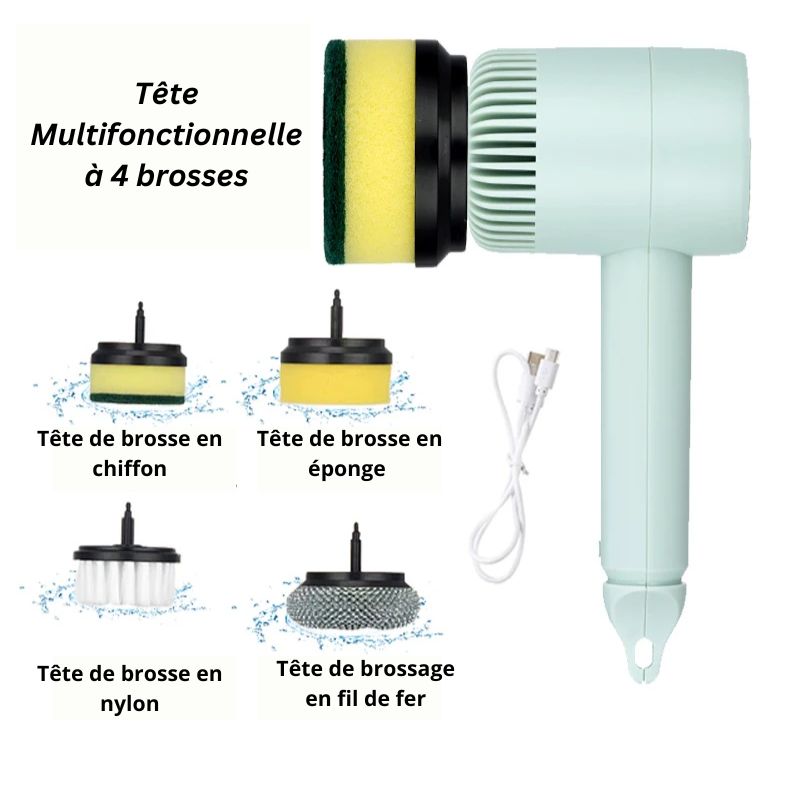 Brosse-de-nettoyage-électrique-vert