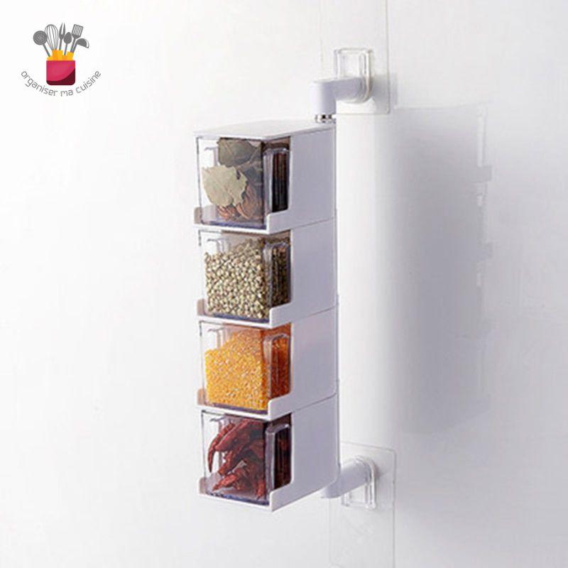 SpiceDispenser™ Organisateur mural pour épices Rotatif | Cuisine - Blanc 4.