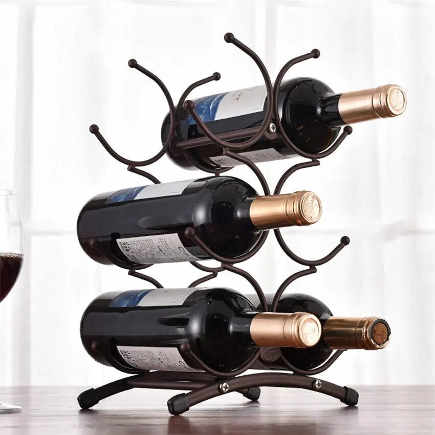 Support de rangement de  6 bouteilles de vin en Métal T1 design élégant