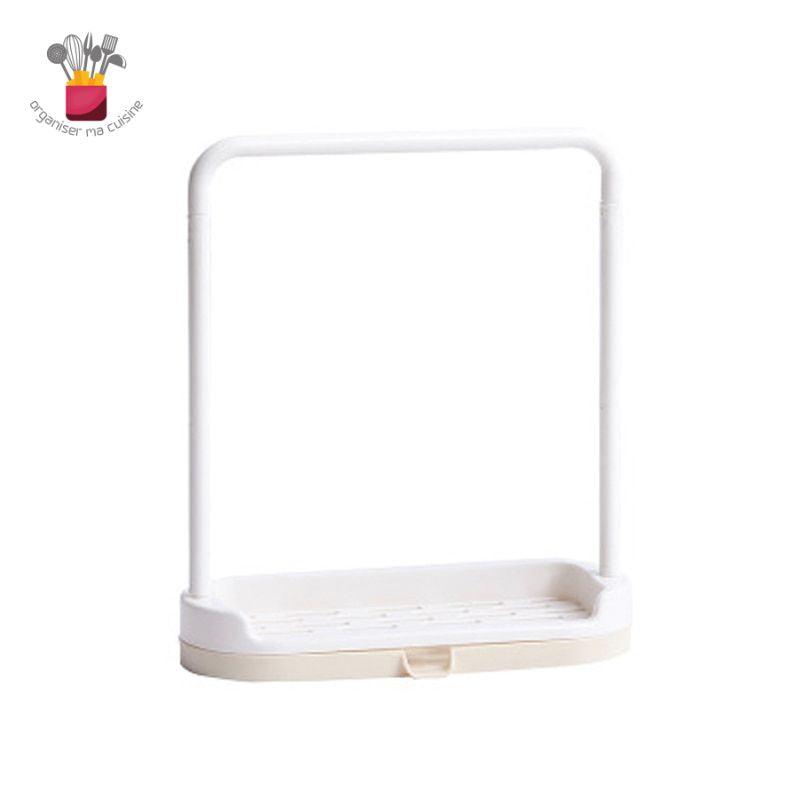 Égouttoir-pour-serviettes-et-éponges-Cuisine-couleur-Blanc-Beige.