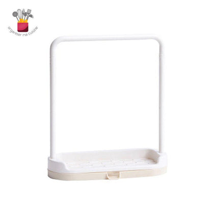 Égouttoir-pour-serviettes-et-éponges-Cuisine-couleur-Blanc-Beige.